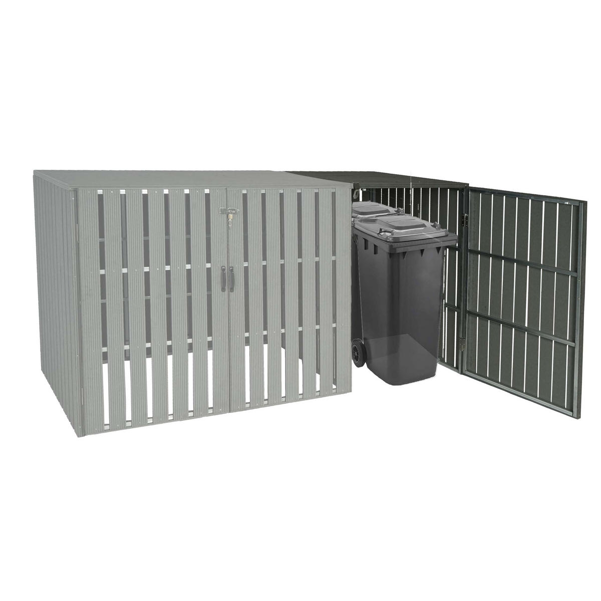 MÜLLTONNENBOX ERWEITERUNG Grau - Grau, Metall (76/115/100cm) - MCW