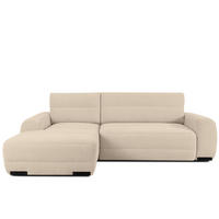 ECKSOFA LINKS BLUME, Cremefarbe - Creme, Holz/Holzwerkstoff (271/164cm) - KONSIMO®