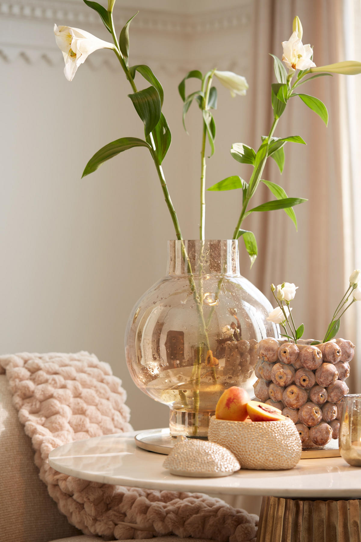 VASE Nitali Braun 19/18,5/21 cm - Braun, Keramik (21cm) - Light & Living