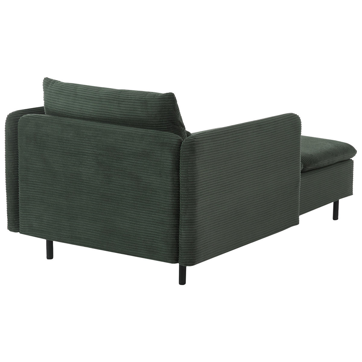 ČALOUNĚNÉ LEHÁTKO CHAISE LONGUE Manšestr Tmavě zelené Egeris - tmavě zelená/zelená barva, textil (87/80/149cm) - Beliani