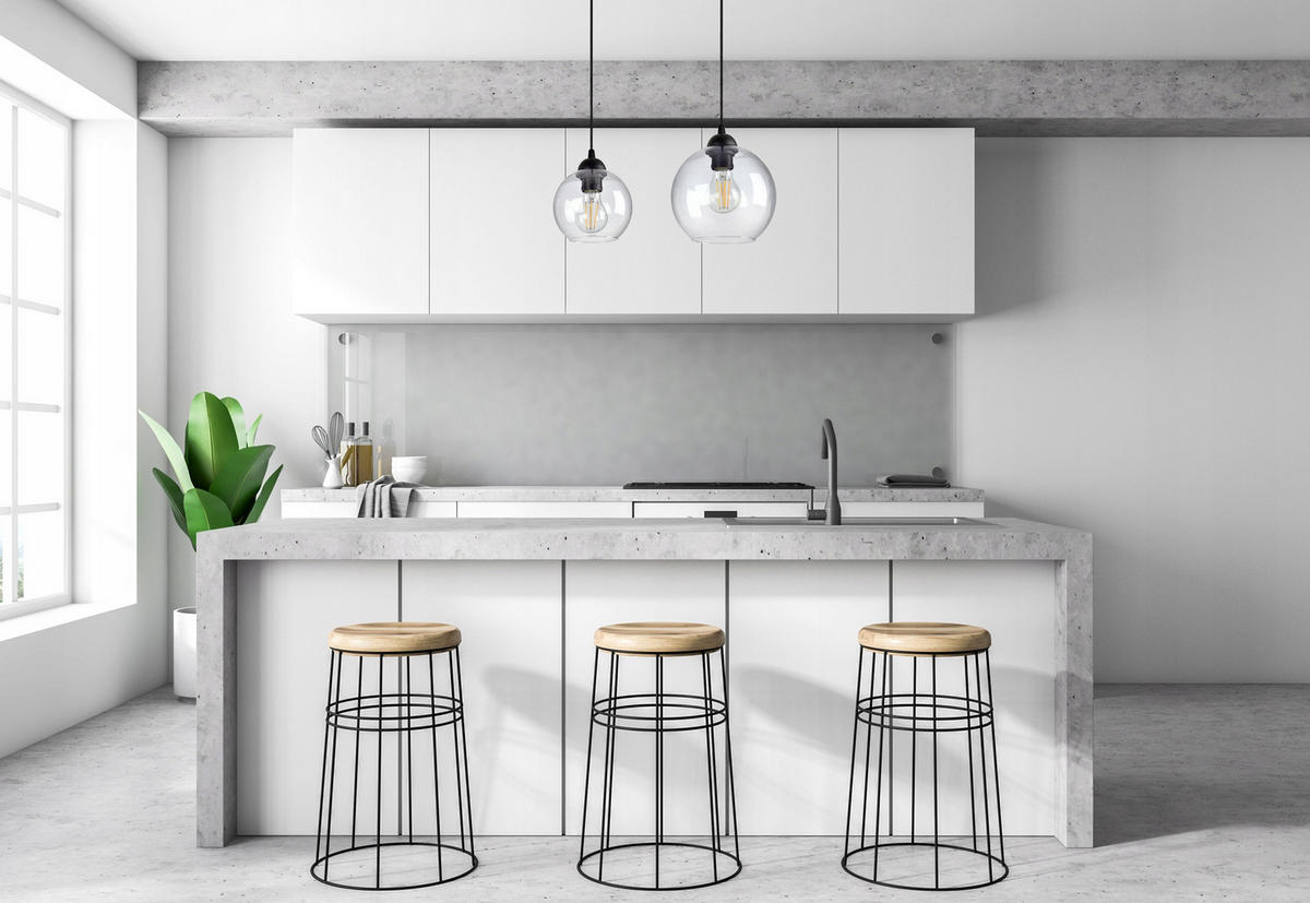 PENDELLEUCHTE HAGEN - Transparent/Schwarz, Glas/Metall (18/30/80cm) - kiki design