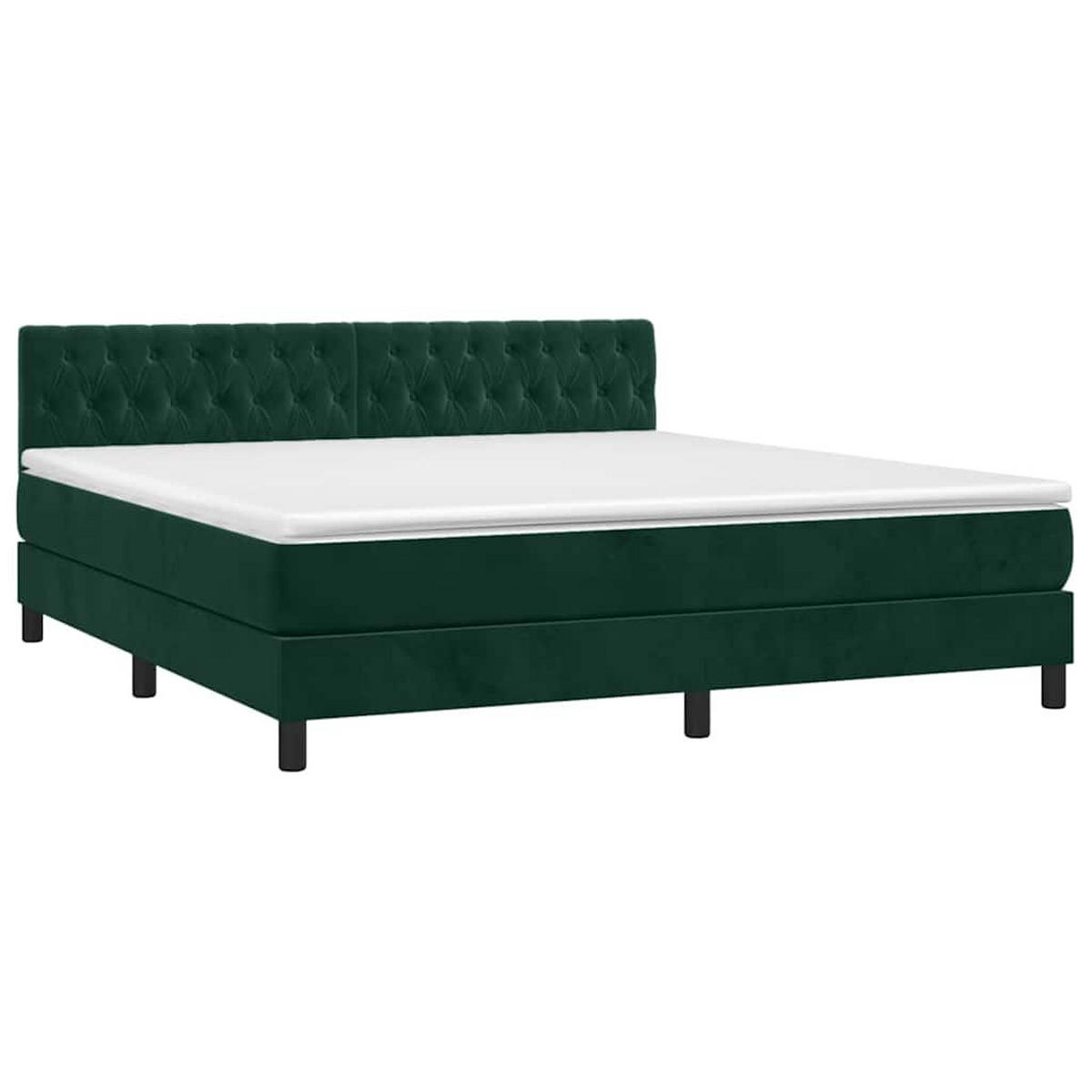 BOXSPRINGBETT 160/200 Cm Grün Samt - Grün, Textil (160/203cm) - vidaXL