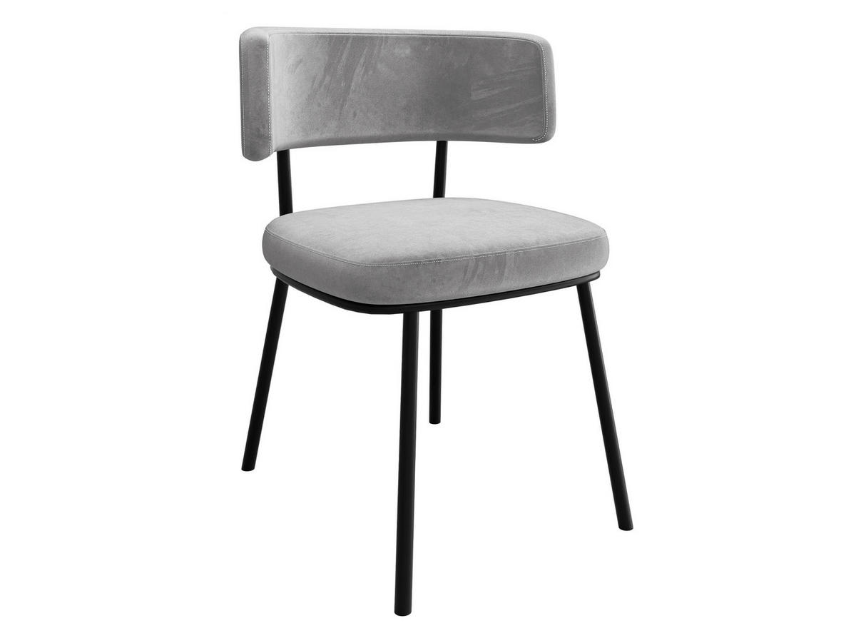 POLSTERSTUHL Iga - Hellgrau/Schwarz, Textil/Metall (58/75/57cm) - MIRJAN24