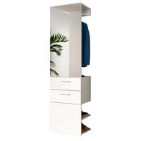 GARDEROBE weiß 52 x 190 cm, Kompaktgarderobe mit Spiegel - Weiß, Glas/Holzwerkstoff (52/190/36cm) - Inn.Furn