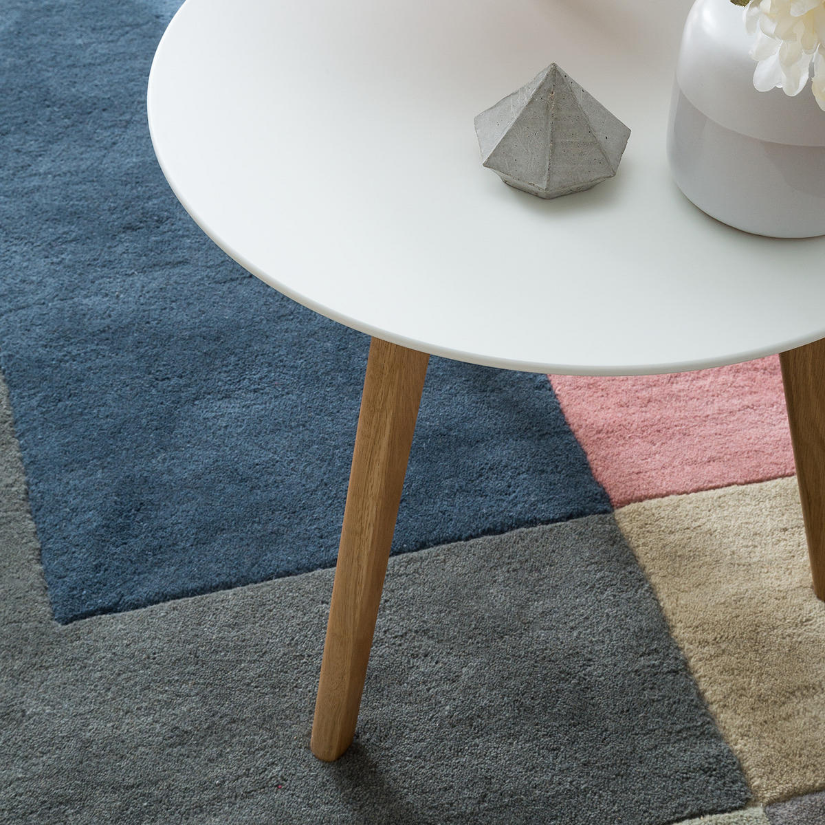 BEISTELLTISCH - Eiche teilmassiv - Eiche / Weiß - Eichefarben/Weiß, Holz/Holzwerkstoff (50/60/55cm) - home24