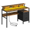 SCHREIBTISCH Bin - Braun, Holzwerkstoff (135/55/89cm) - VASAGLE