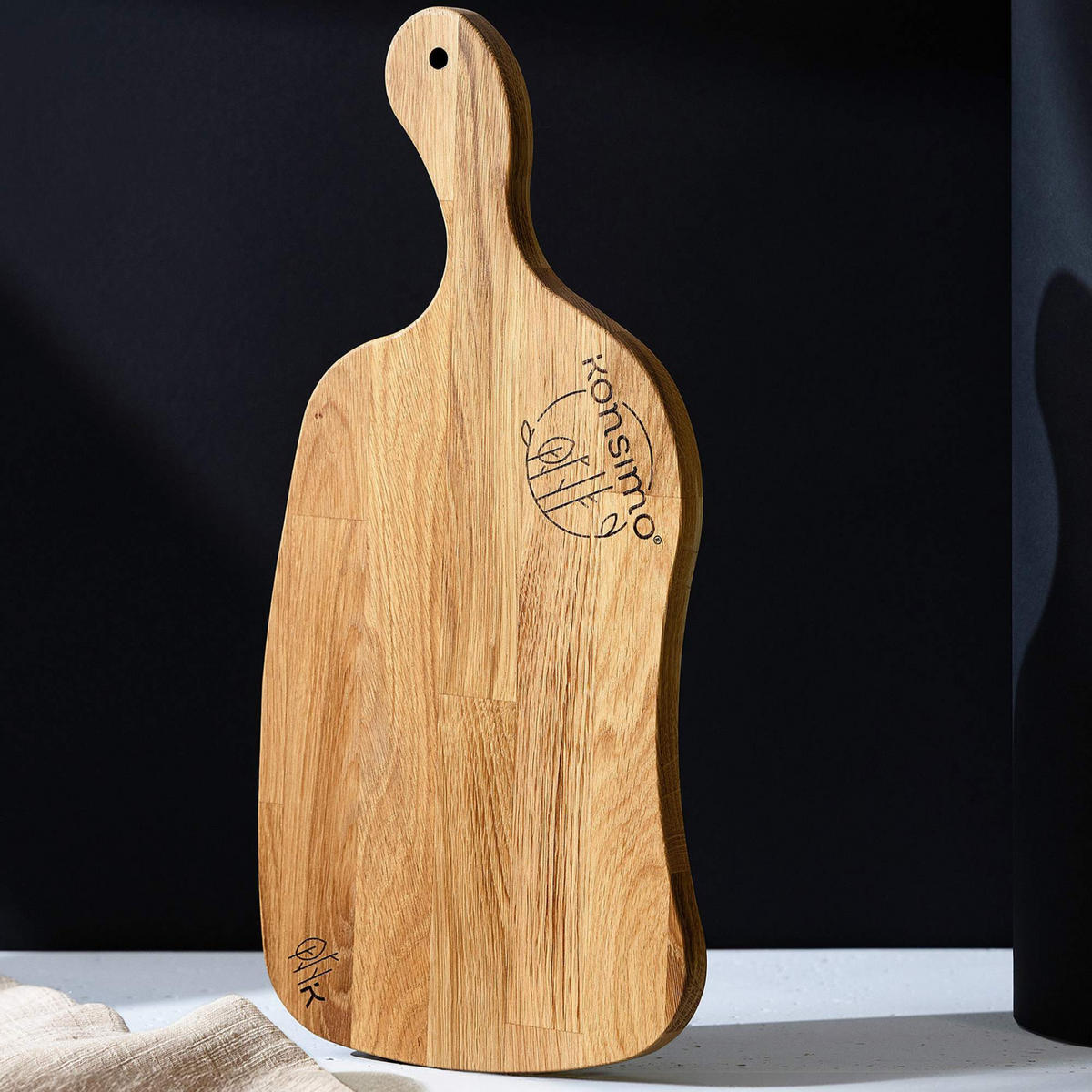 SCHNEIDEBRETT Holz Eiche geölt LIVO - Eichefarben, Holz (23/49cm) - KONSIMO®