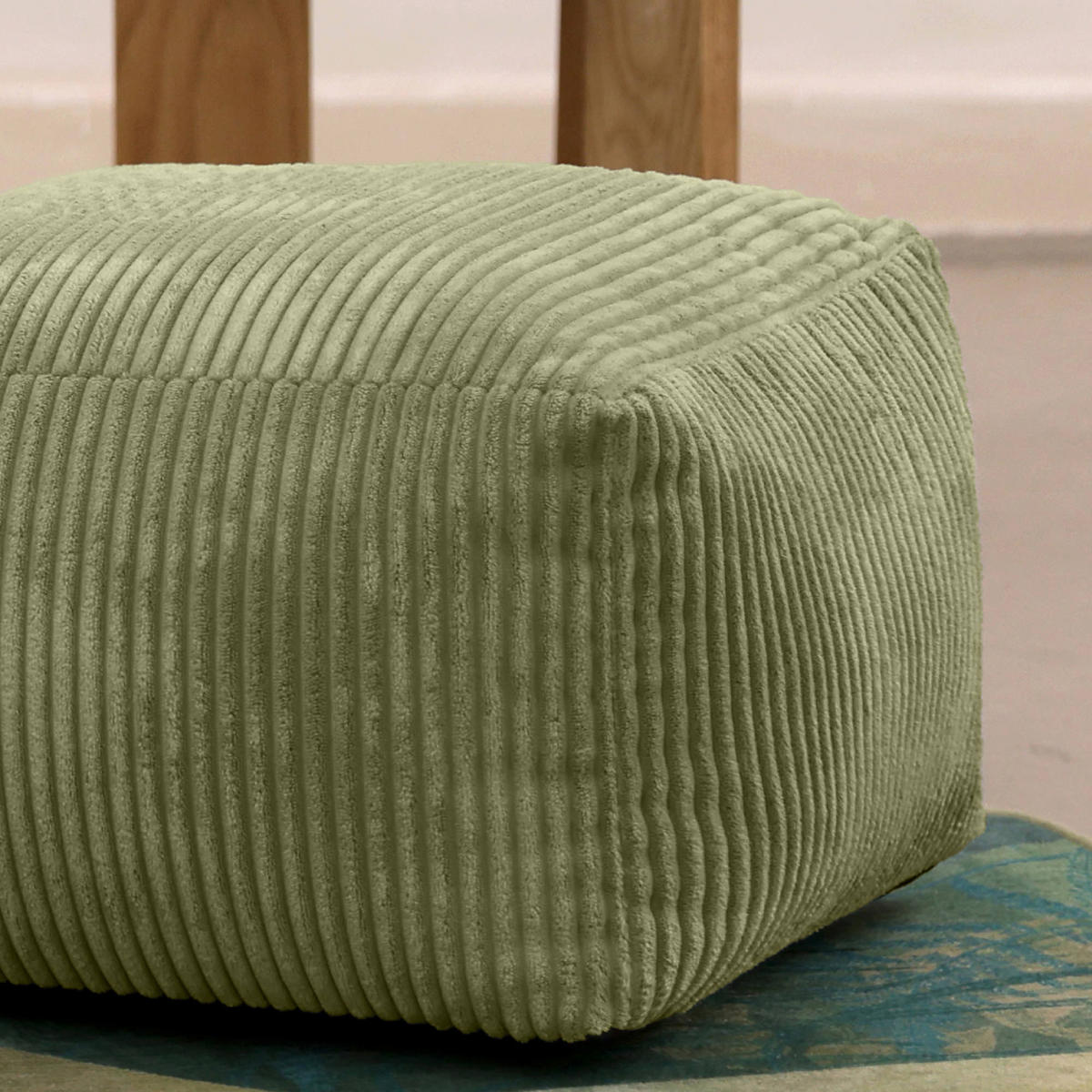 SITZPOUF Amara - Salbeigrün, Textil (40/24/40cm) - icon