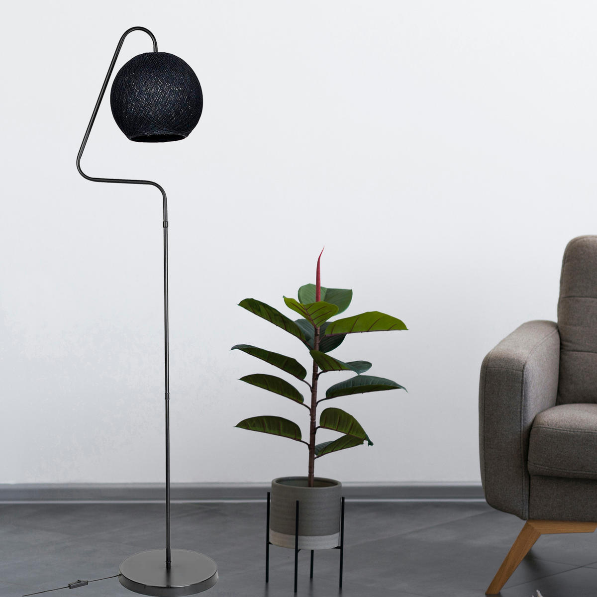 STEHLEUCHTE Littlehampton - Schwarz, Metall (31/31/160cm) - lux.pro