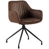 ESSZIMMERSTUHL Lederlook Dunkelbraun - Dunkelbraun/Schwarz, Textil/Metall (58/81/58cm) - CLP
