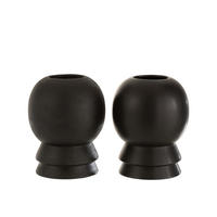 VASE CERAMIC - Töpferei - Schwarz - 2er set - Ø 16,5 cm - Schwarz, Keramik (20cm) - J-Line