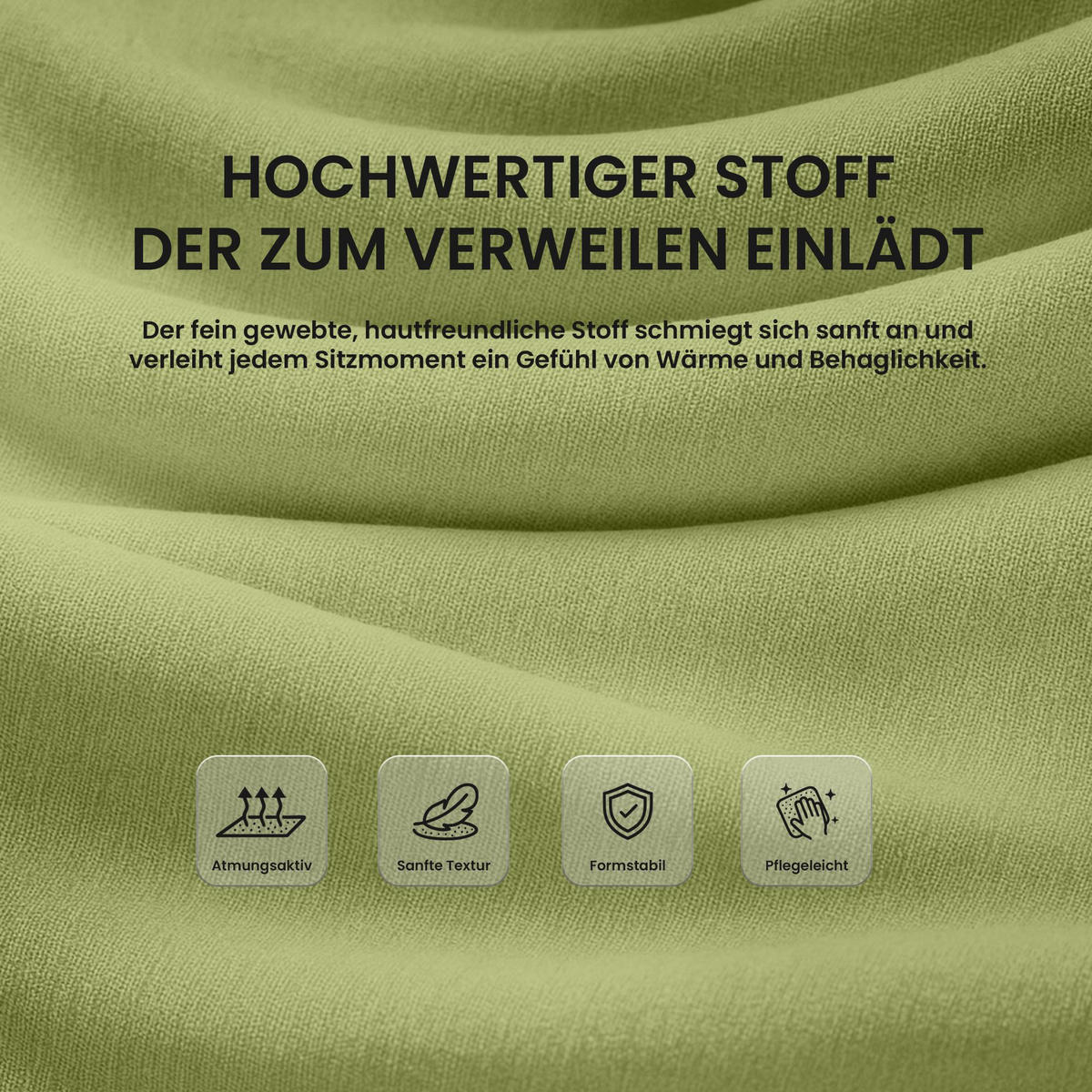 BARHOCKER 2er Set Stoff Hellgrün - Eukalyptusholzfarben/Hellgrün, Holz/Textil (55/99/46cm) - CLP