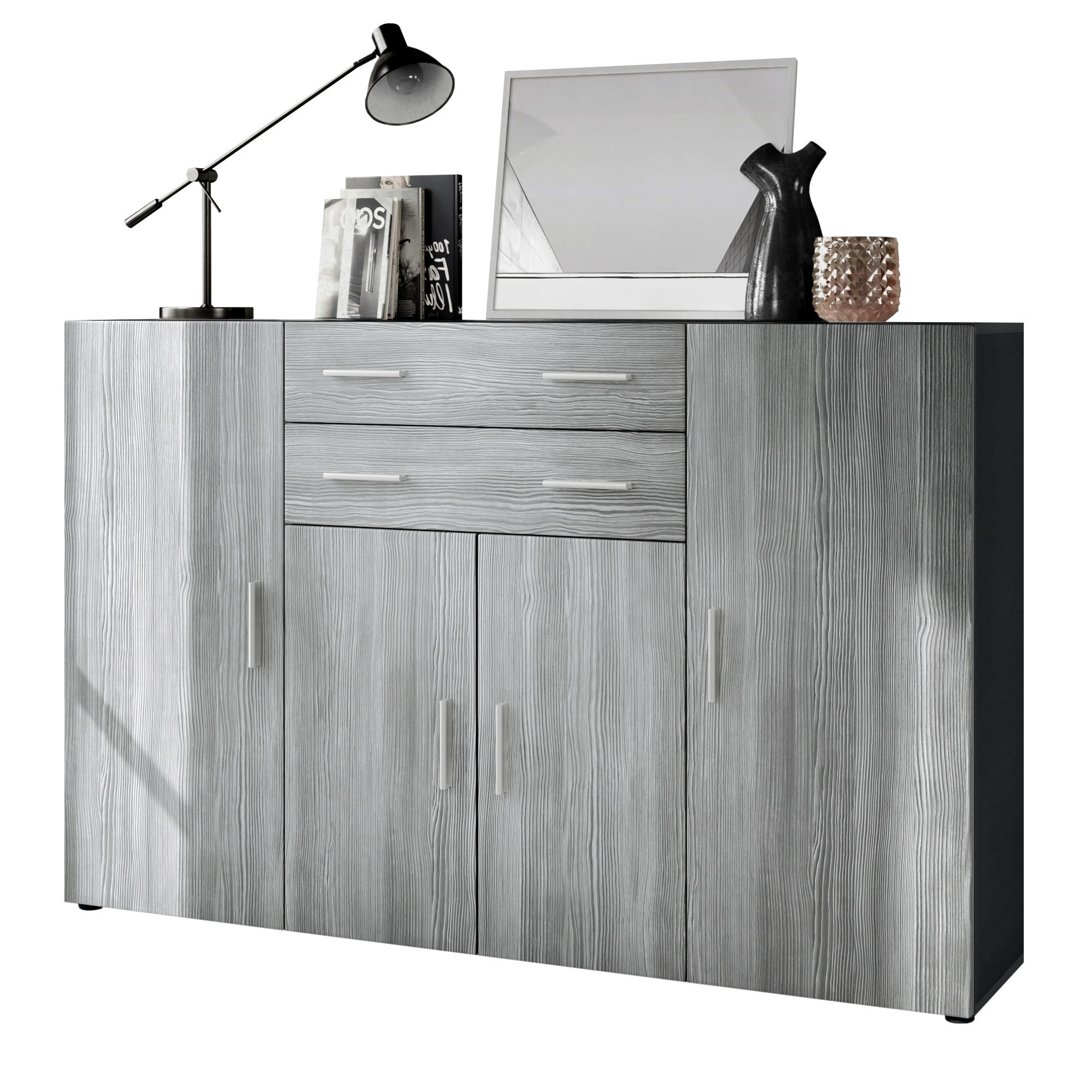 Vladon Highboard Anthrazit 166.5x106.5x35 cm