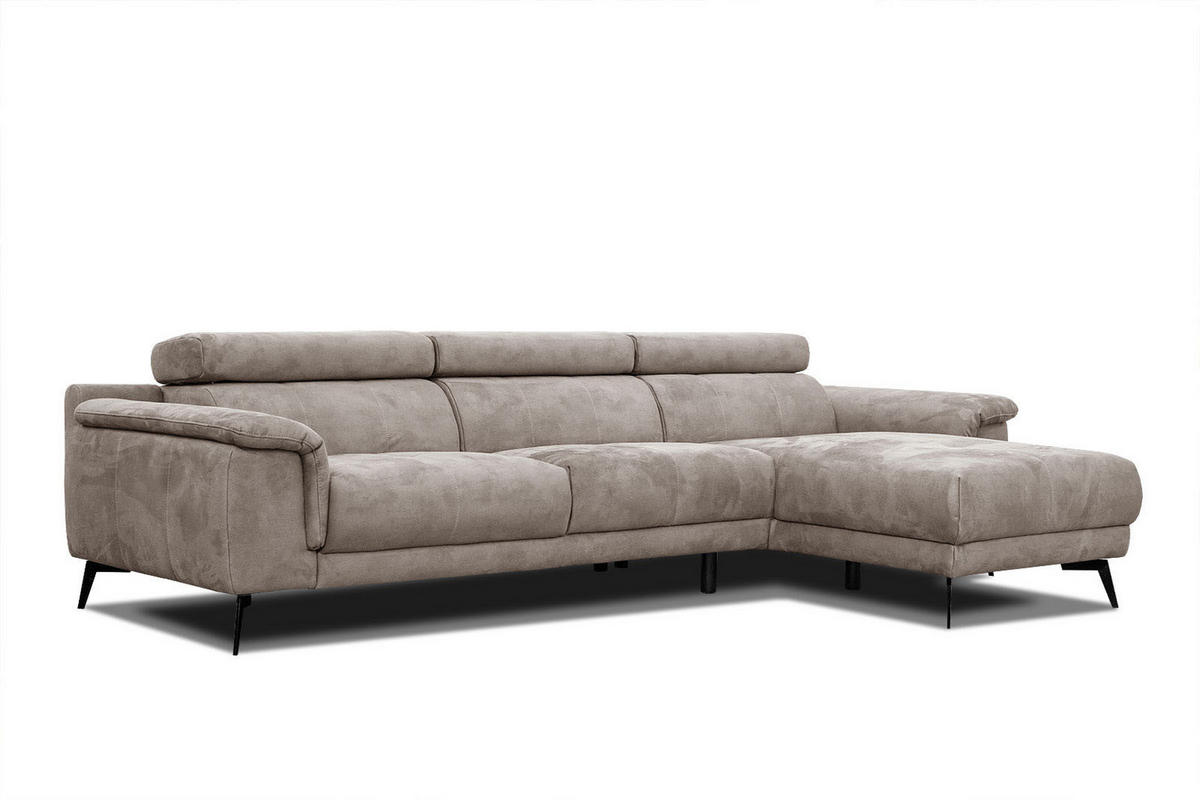 ECKSOFA FIERO 4-Sitzer, beige - Beige/Schwarz, Holzwerkstoff/Textil (288/170cm) - Courtois Laville