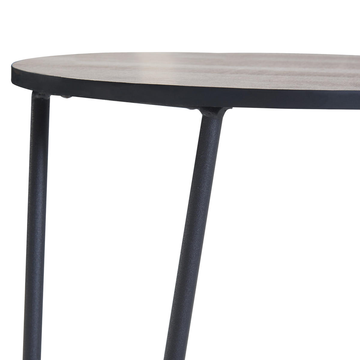 BEISTELLTISCH Ylöjärvi - Eichefarben/Schwarz, Holzwerkstoff/Metall (44/44/61cm) - [en.casa]