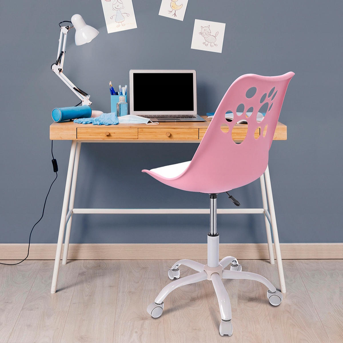 STUHL Joy - rosa/weiß - Pink/Weiß, Kunststoff/Metall (52/95/58cm) - JuMi