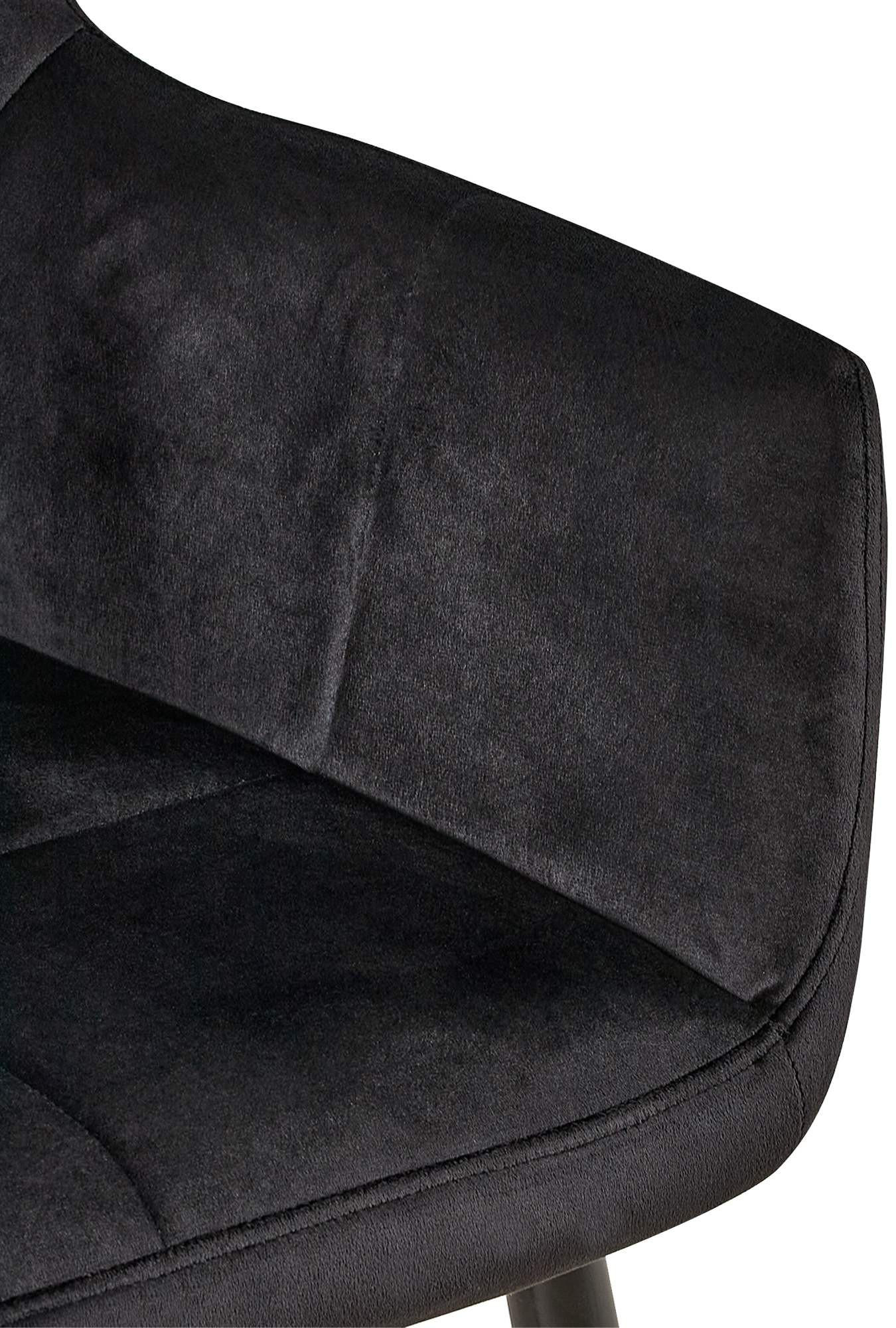 ARMLEHNENSTUHL Samt schwarz - Schwarz, Textil/Metall (56.5/84/61cm) - CLP