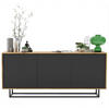 KOMMODE Apollo 3D Eiche wotan Graphit Matt 168 cm - Graphitfarben/Schwarz, Holzwerkstoff/Metall (168/72/35cm) - Meble Lindner