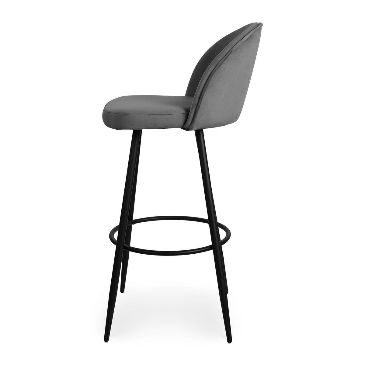 BARHOCKER (2er-set) aus samt - houndi 52/47/102 cm - Dunkelgrau, Textil (47/102/52cm) - Calicosy