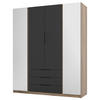 KLEIDERSCHRANK Kaja Schwarz/Eiche 200 cm - Schwarz, Holzwerkstoff/Metall (200/239/61.9cm) - Selsey