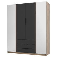 KLEIDERSCHRANK Kaja Schwarz/Eiche 200 cm - Schwarz, Holzwerkstoff/Metall (200/239/61.9cm) - Selsey