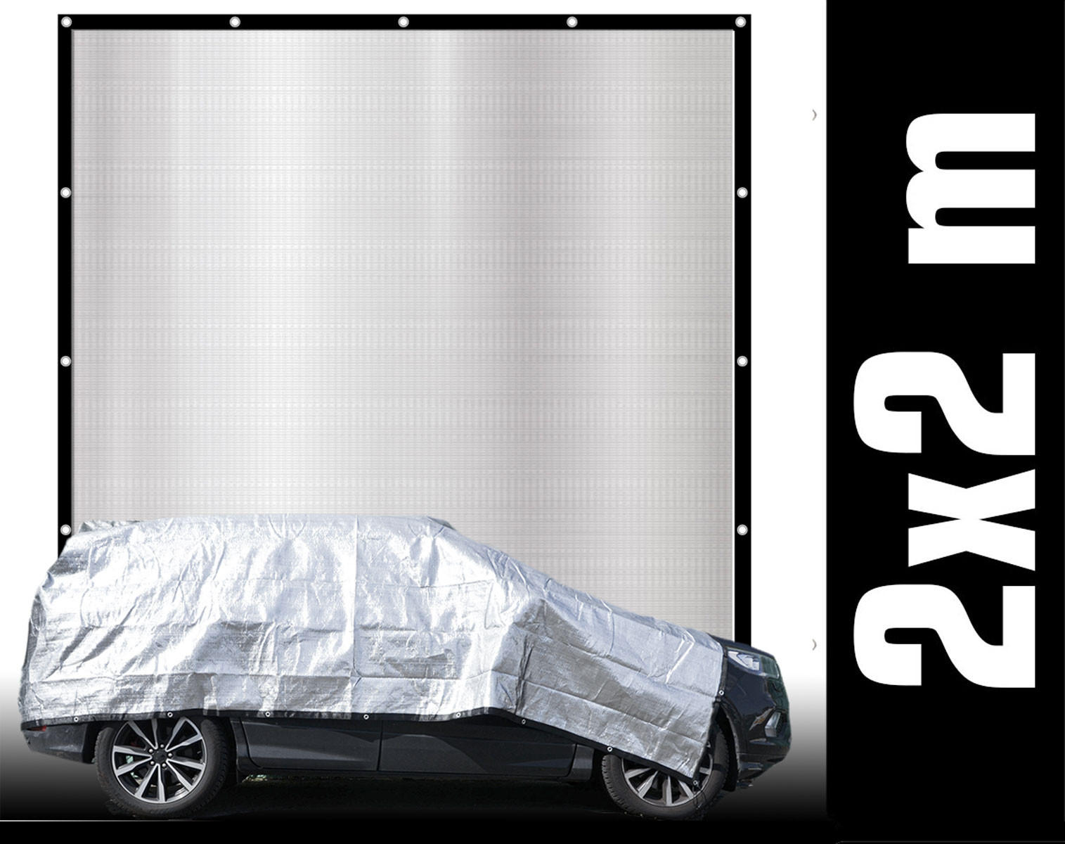ALUMINIUM-SCHATTENNETZ 2/2 m, Silberfarben - Silberfarben, Metall (200/200cm) - Amanka