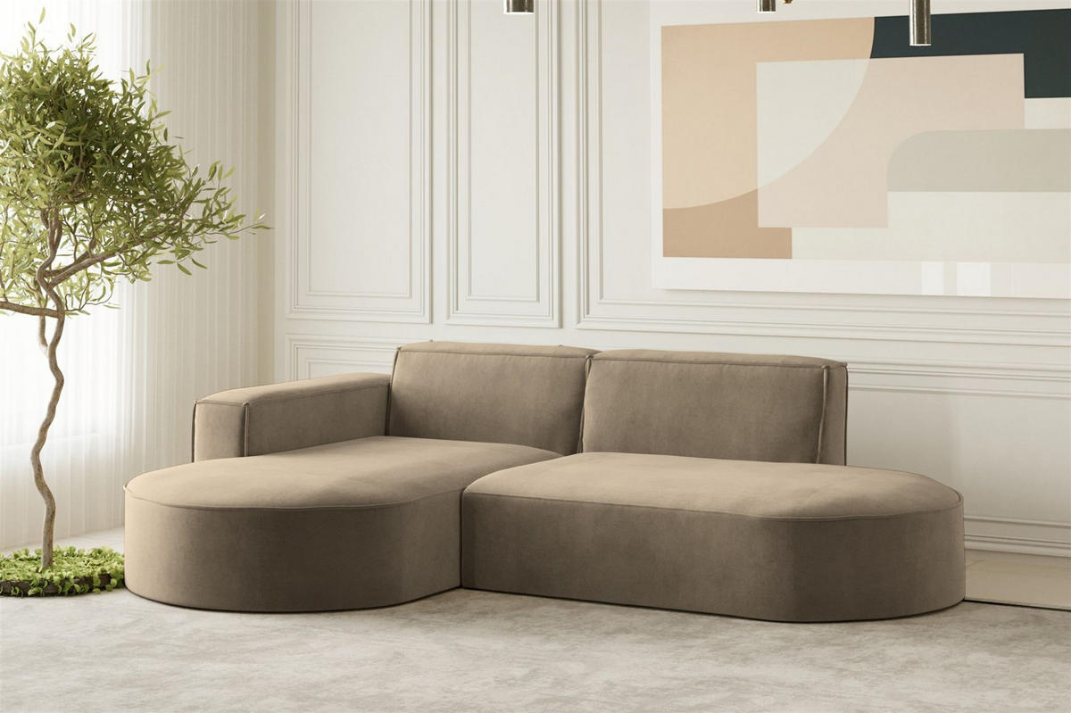 SOFASET Palma In Noel - Braun, Holzwerkstoff/Textil (236/78/165cm) - Fun Möbel
