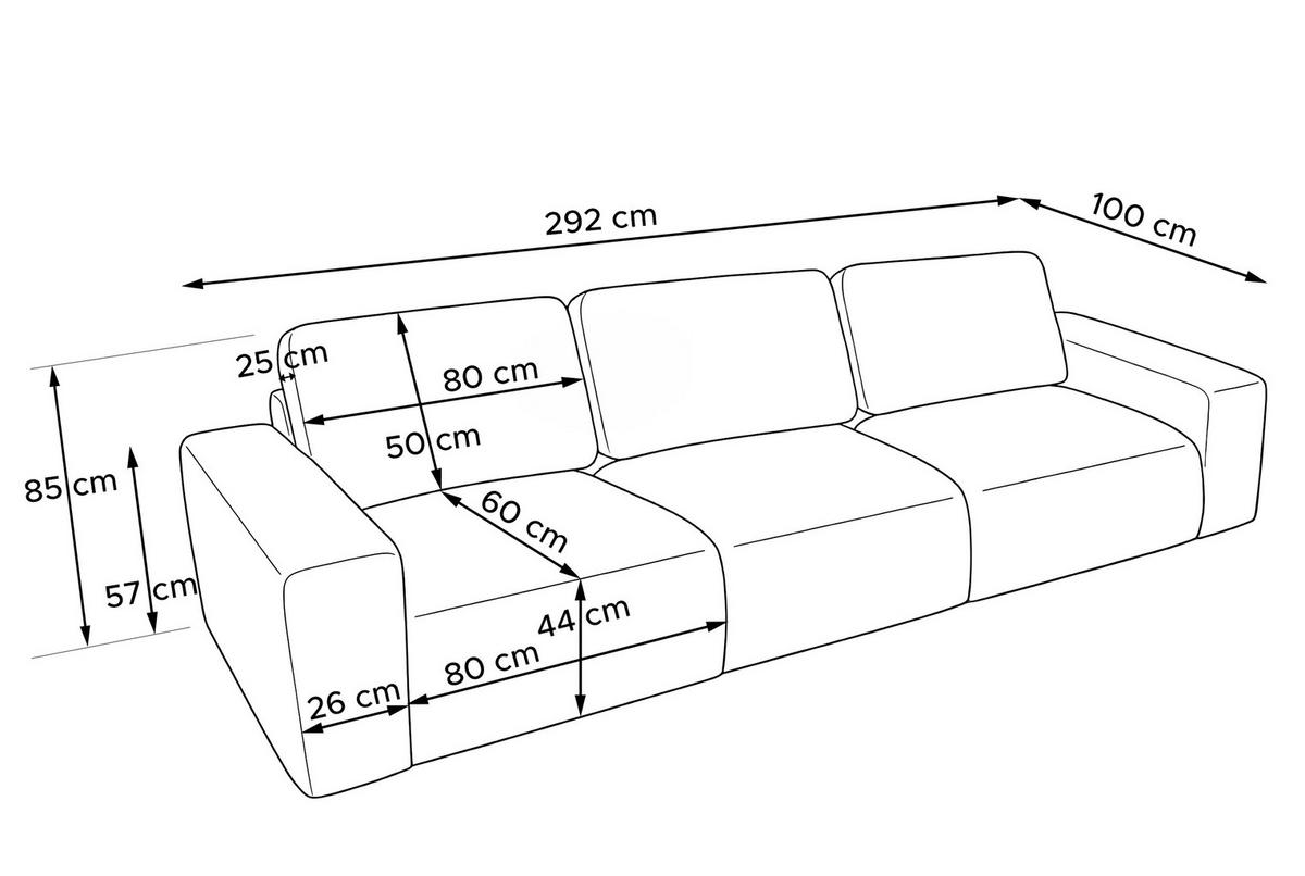 3-SITZER SOFA ZUCCO, Hellaschgrau - Hellgrau, Holz/Holzwerkstoff (292/85/100cm) - KONSIMO®