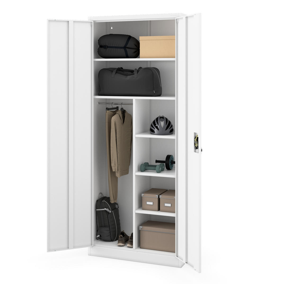 HAUSWIRTSCHAFTSSCHRANK DAWID 220 - Weiß, Metall (90/220/45cm) - Jan Nowak