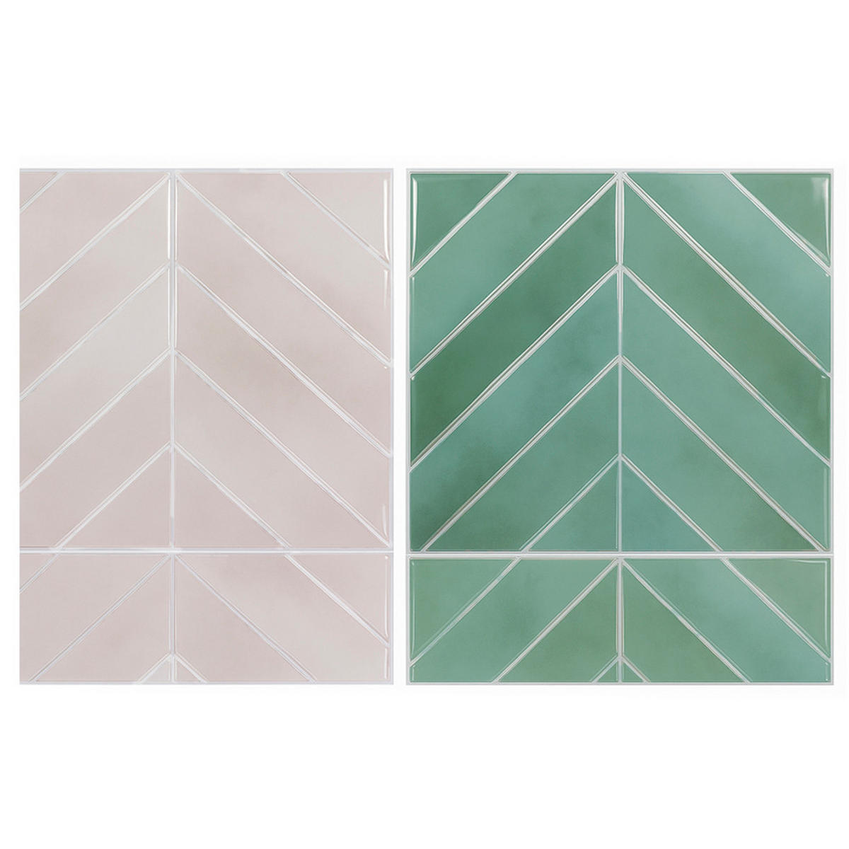 FLIESENAUFKLEBER 1 Stück 29 x 22,8 cm Selbstklebende Fliesen - Mora Verde - Türkis/Grün, Kunststoff (22.8/0.12/29cm) - Mazovia