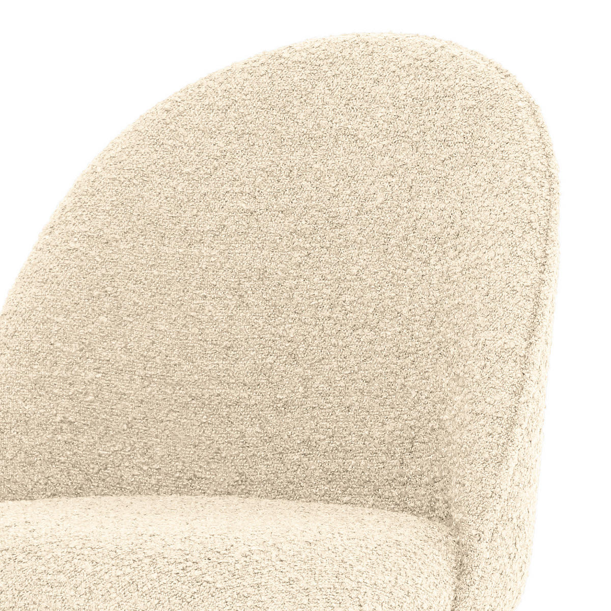 POLSTERSTUHL - Bouclé / Eisen, 2er-Set - Creme/Schwarz, Textil (49/84/54cm) - home24