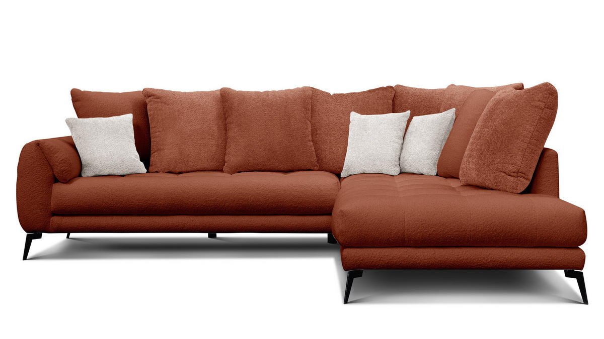 ECKSOFA CALME 5-Sitzer, dunkelorange - Dunkelorange, Holz/Textil (294/229cm) - Courtois Laville