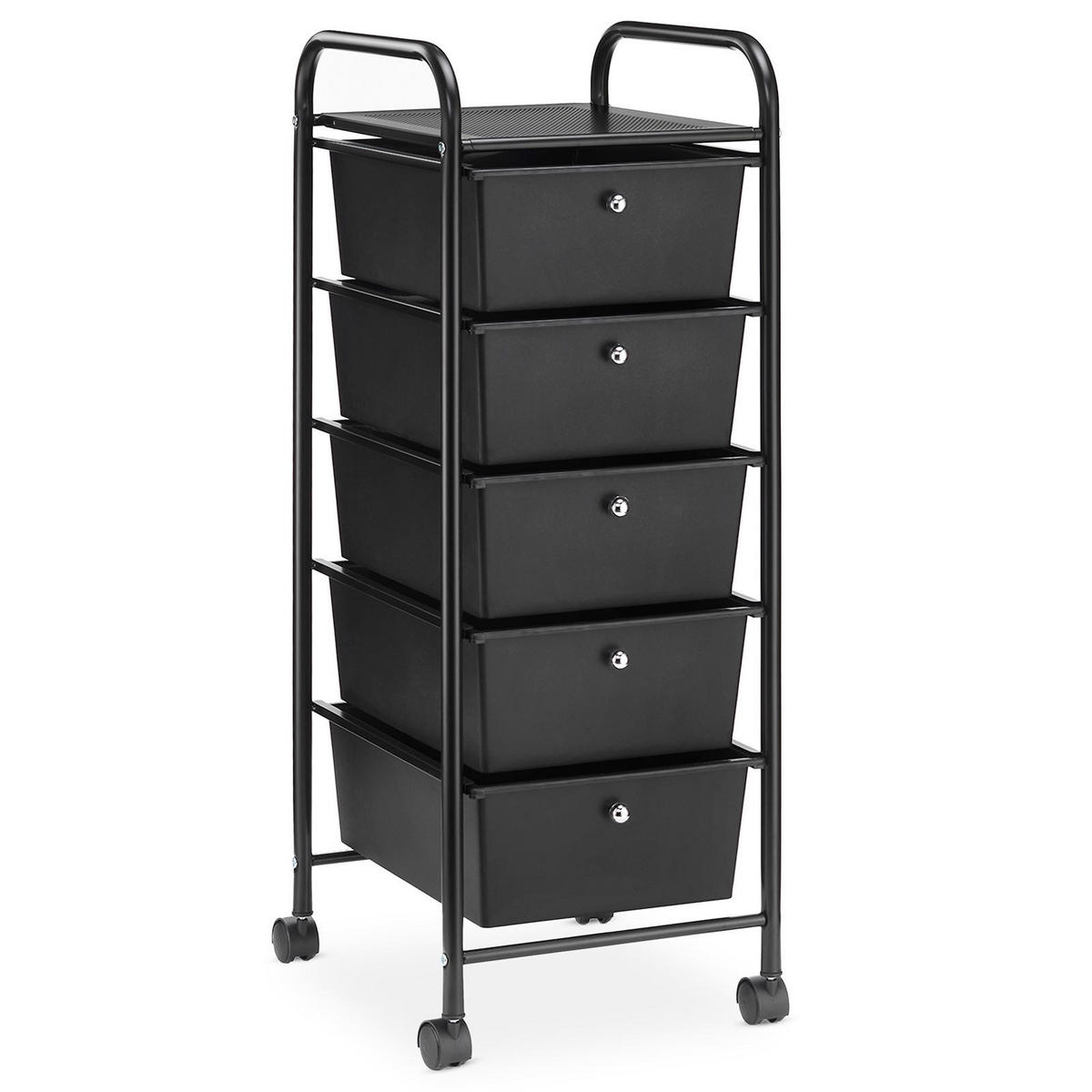 BADROLLWAGEN GINA - Schwarz, Kunststoff/Metall (33/94/40cm) - IDIMEX