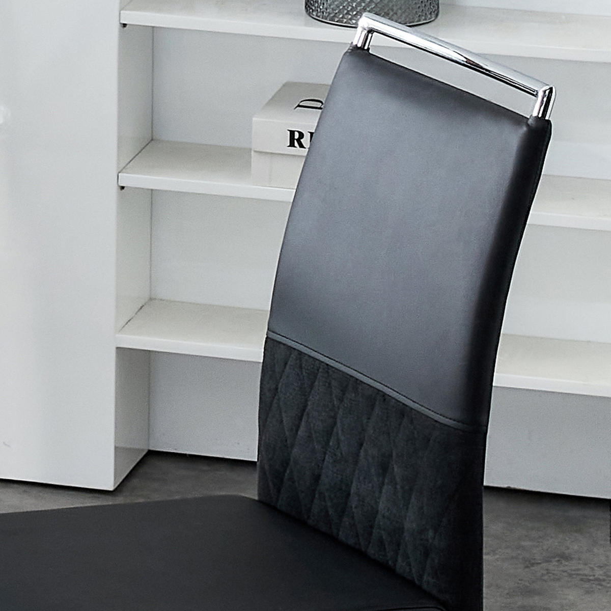 ESSZIMMERSTUHL 2er-Set ergonomisch Metall Schwarz - Schwarz, Metall (42/95/48cm) - Meubliv
