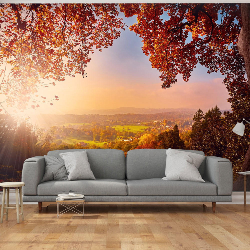 VLIESTAPETE Braun 150/105 cm - Braun/Orange, Textil (150/1cm) - KUNSTLOFT