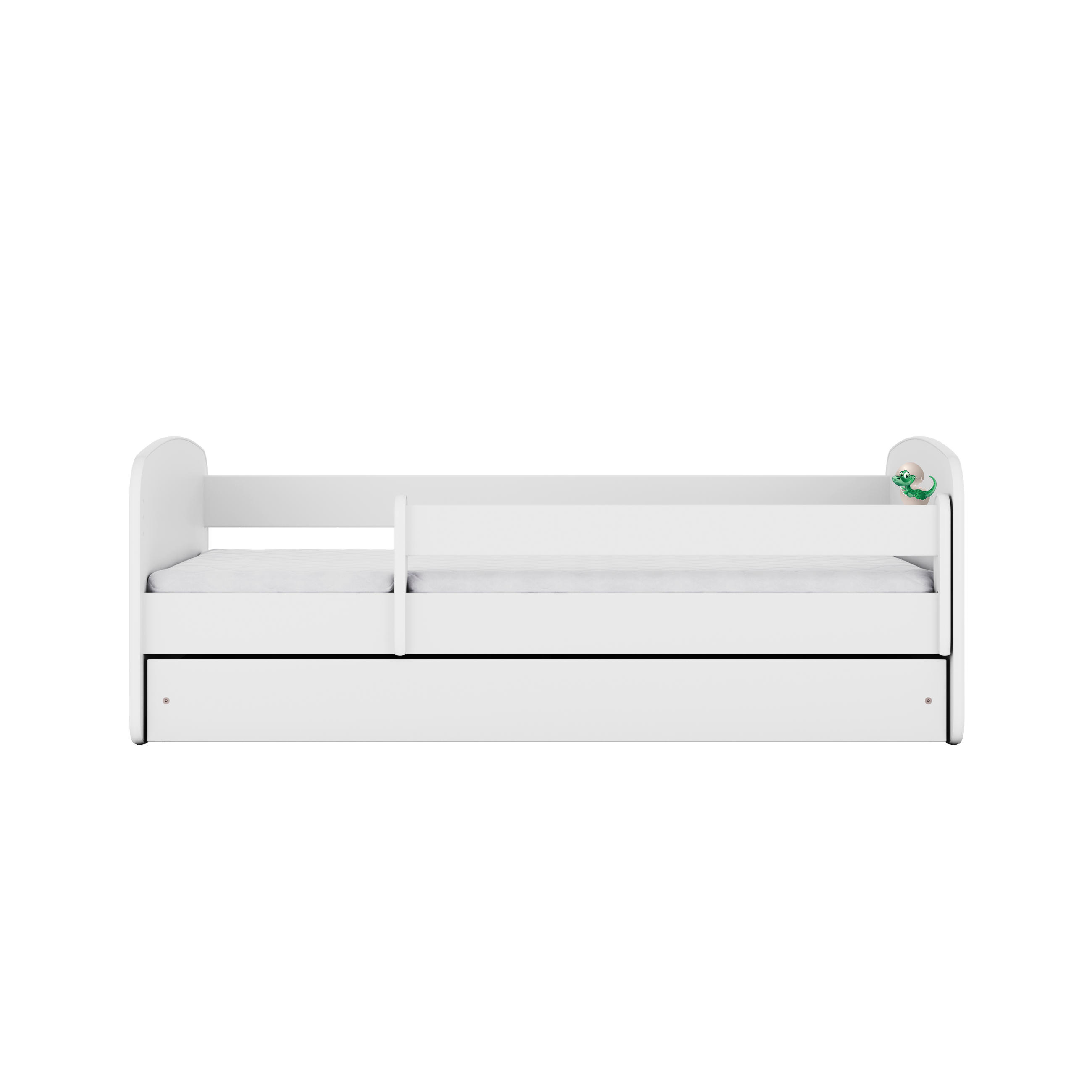 KINDERBETT Kleindino mit Schublade 160/80 90/61/164 - Weiß, Holzwerkstoff (80/160cm) - RAUMHIRSCH FURNITURE