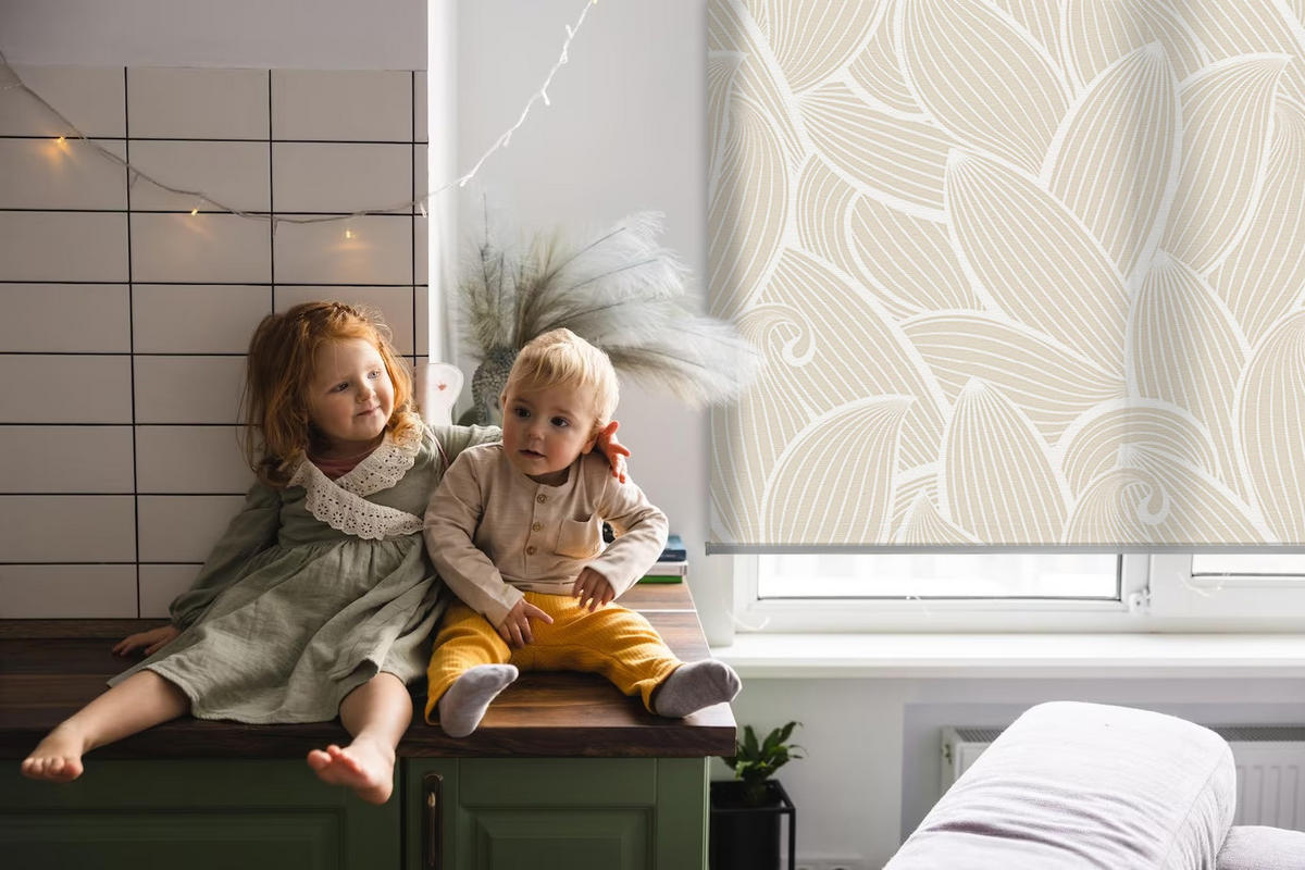 VERDUNKELUNGSROLLO 70x140 cm Blätter - Grau, Textil (70/140cm) - TULUP