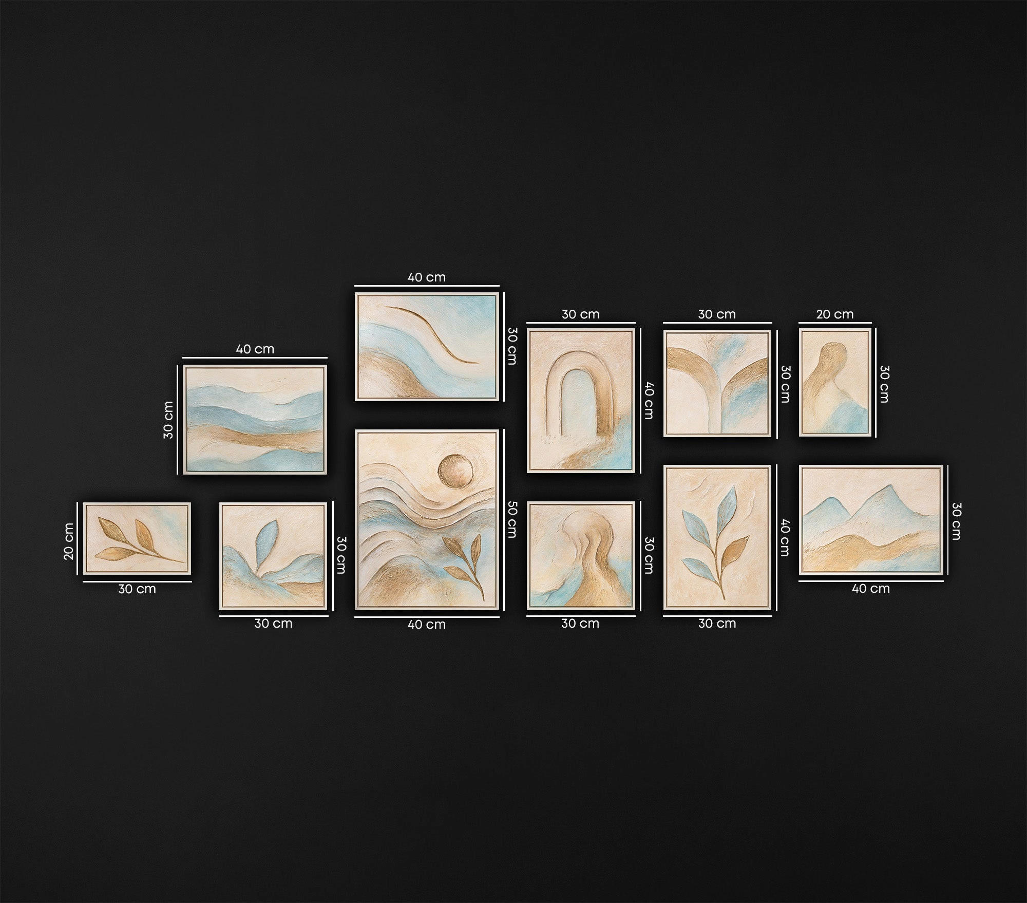 YS-art gallery Gemälde Beige 200x80 cm