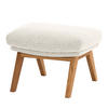 POLSTERHOCKER mit Holzfüßen - Eichefarben/Beige, Textil (51/37/41cm) - home24