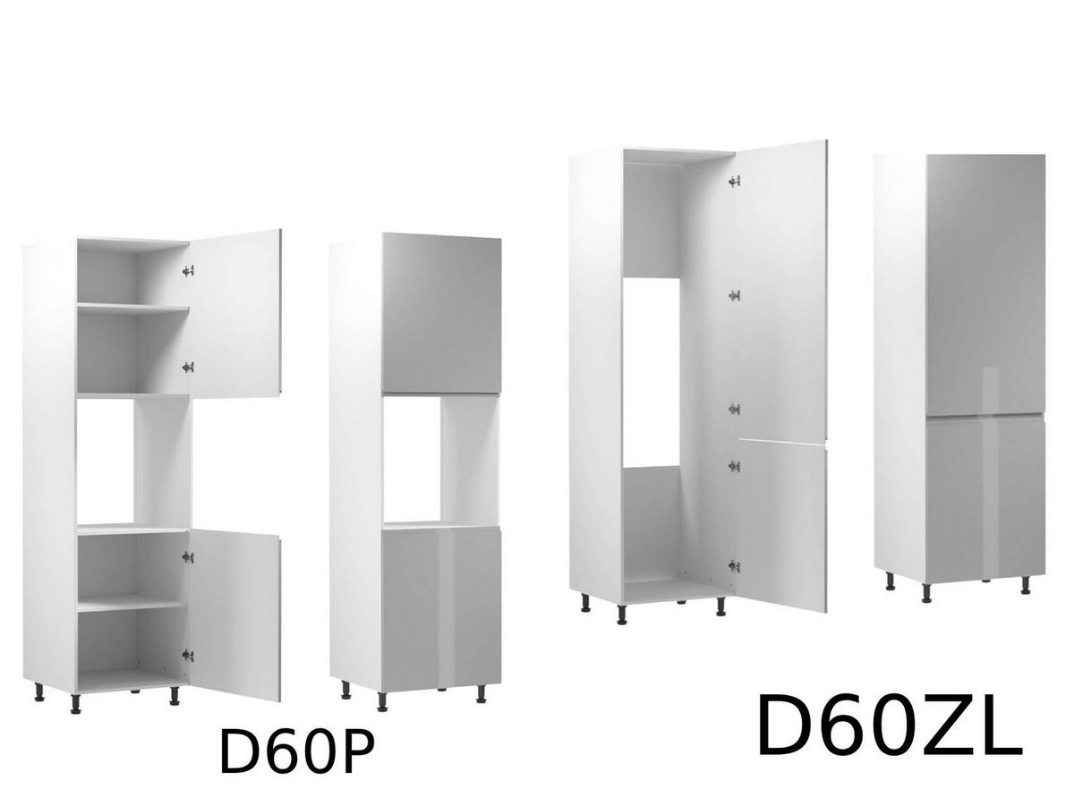 WINKELKÜCHE 320 cm x 280 x 260 cm - Aspen KA17-M320 - in Grau/Hochglanz - Grau, Holz (860/212/58cm)