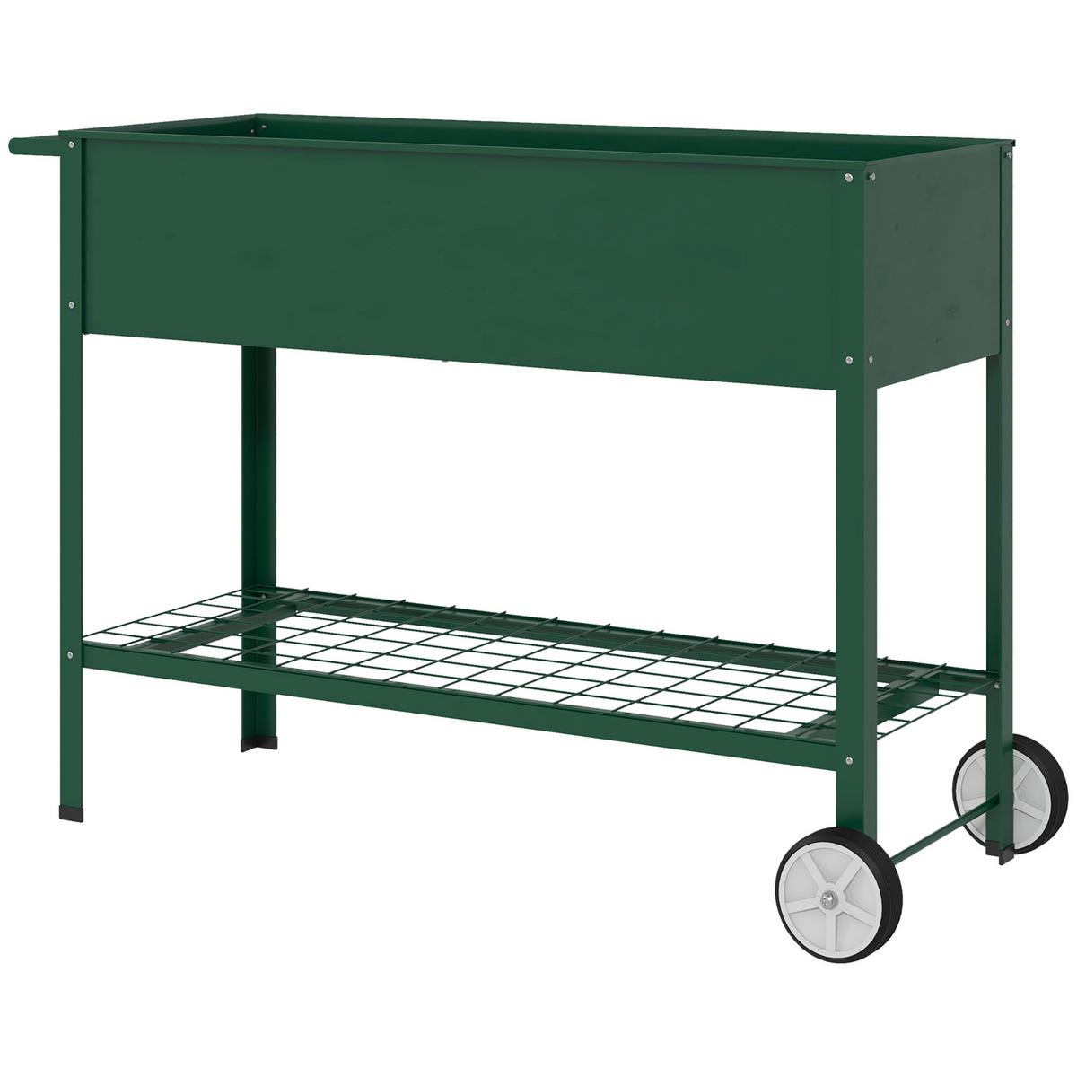 HOCHBEET DE-15994 mit Rollen und Etagere Grün - Grün, Metall (109/80/44cm) - ComfortXL