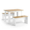 ECKBANKGRUPPE Sentio Weiß/Goldkraft Eiche 112 x 73.6 cm mit 2 Bänken - Honigeiche/Weiß, Holzwerkstoff (112/73/73.6cm) - Vicco