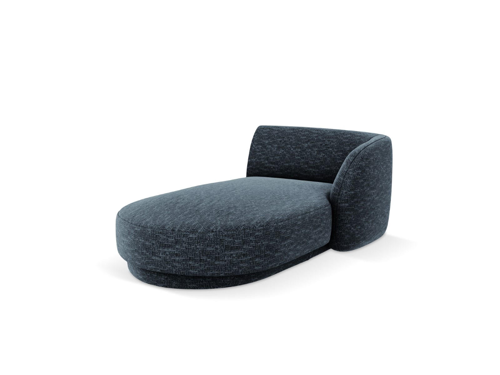 CHAISELONGUE rechts Miley aus Chenille-Stoff königsblau - Blau, Textil (90/70/156cm) - Micadoni