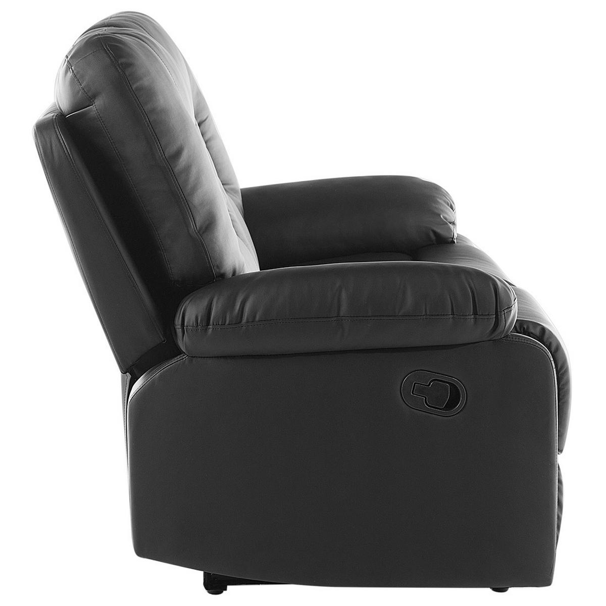 2-SITZER-SOFA Kunstleder Schwarz Bergen - Schwarz, Kunststoff/Textil (146/101/73cm) - Beliani