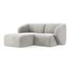 ECKSOFA Links Chenille Stoff Grau - Hellgrau/Schwarz, Holzwerkstoff/Kunststoff (178/166cm) - Makamii