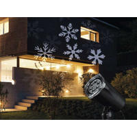 LED-WEIHNACHTSPROJEKTOR SCHNEEFLOCKEN - für innen und außen - Schwarz, Kunststoff/Metall (20/20/30cm) - LAALU