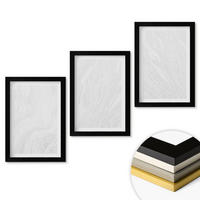 WANDBILDER 3er-Set - 20x30 cm Schwarzer Rahmen - Elegante Marmorstruktur - Schwarz, Kunststoff (20/30cm) - ArtPrintCave
