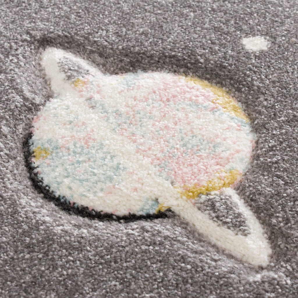 Thumbnail - Kadima Design Kinderteppich, Grau, Textil, Land-/Weltkarte, Quadratisch, 133x133 cm, pflegeleicht, Teppiche & Böden, Tep...