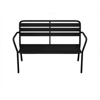 GARTENBANK - 2 Personen - Metall - Schwarz - - Schwarz, Metall (123/82/58cm) - Vente-Unique