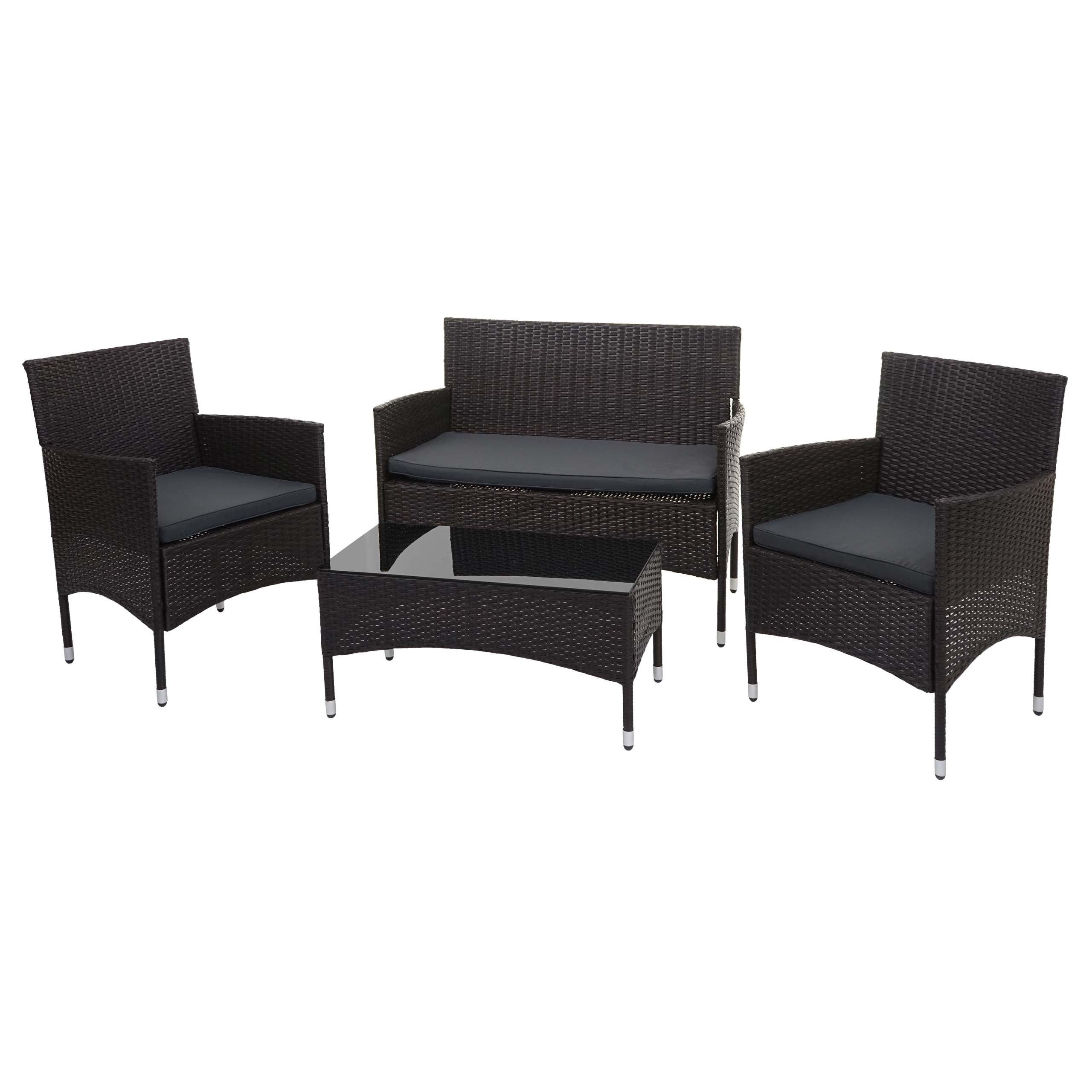 GARTEN-SET Braun Kissen Dunkelgrau - Braun, Metall - PROREGAL